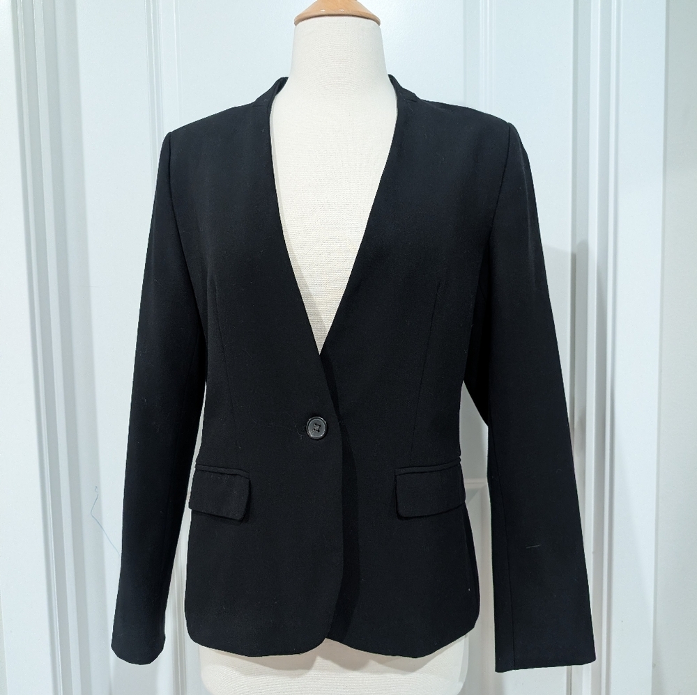 Zara Basic Collection Collarless Single-Button Bl… - image 4